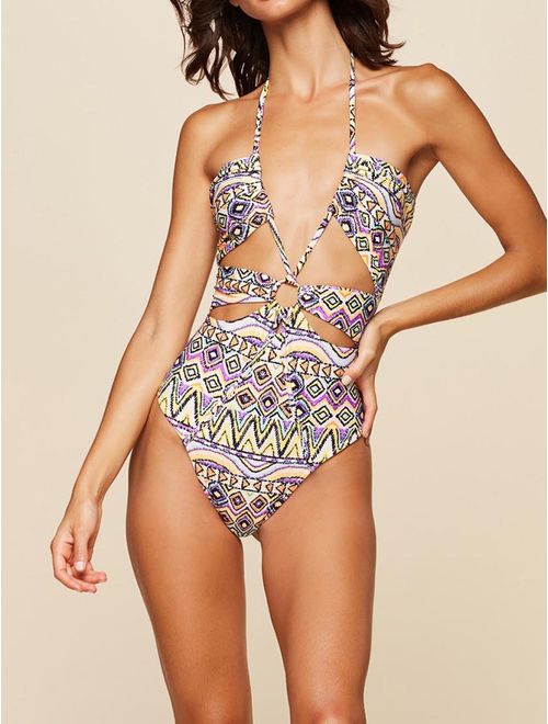 Maiô Cut Out Estampado Surin